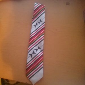 THE MAXX Red White Blue Stripped Woven Tie Classic